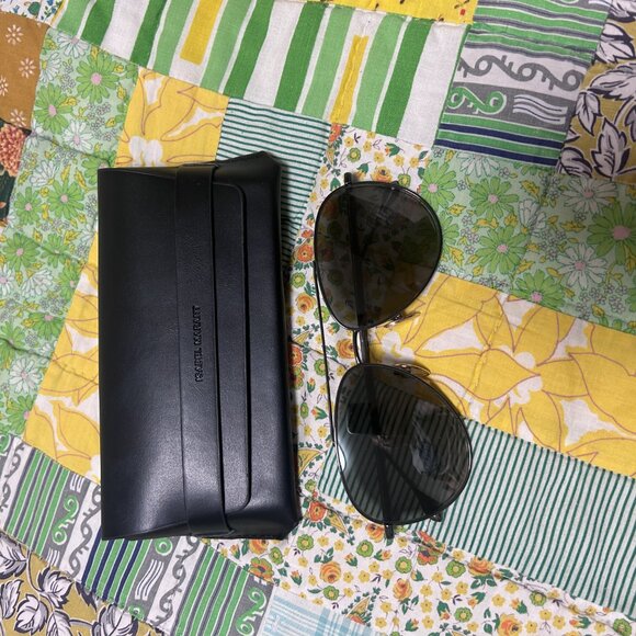 Isabel Marant Metal Aviator Sunglasses in Washed Black/Moss Green - Picture 6 of 10